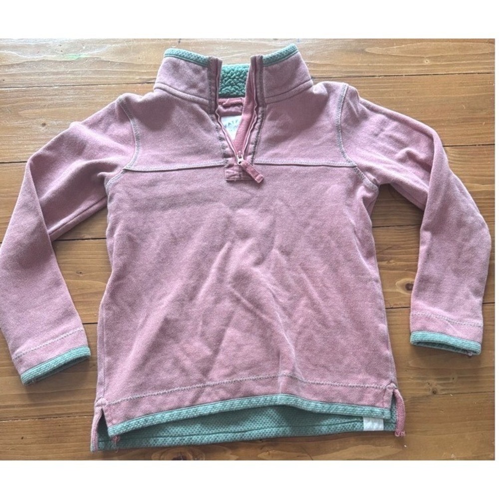FatFace Young Crew Kids Pink Quarter Zip Pullover Sweatshirt Size 10/11